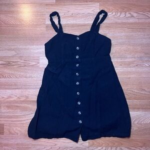 Black Button Front Dress
